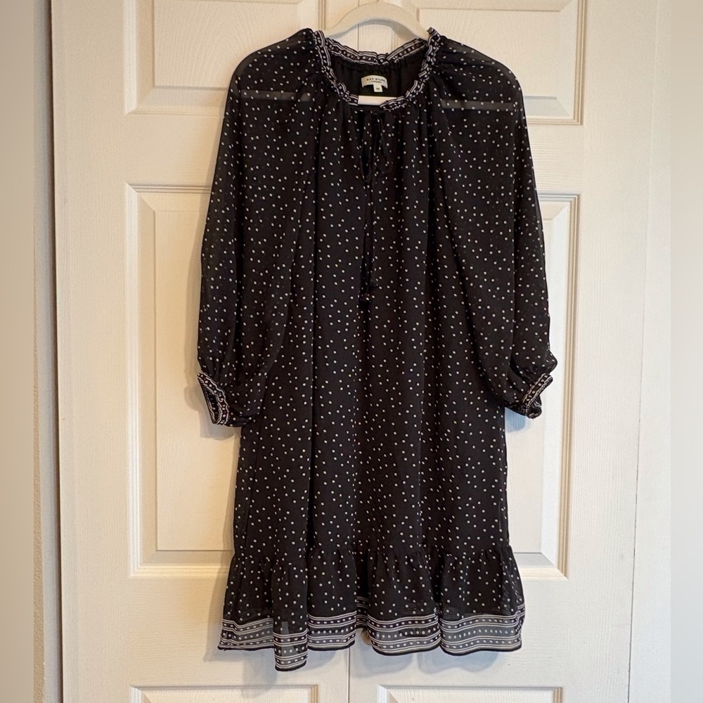 Max Studio London Black and White Long Sleeve Dress Size XS Loose type Women